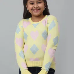 Cantabil Girls Geometric Self Design Acrylic Pullover image 1