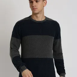 Peter England Casuals Self Design Pure Cotton Pullover Sweater-picture-22