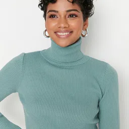 Trendyol Women Green Pullover-image-55