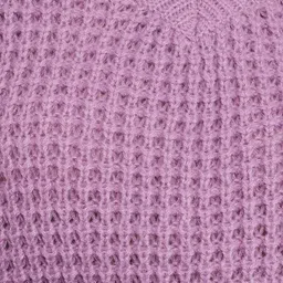 Styli Women Purple Self Design V-Neck Open Knit Pullover image 4