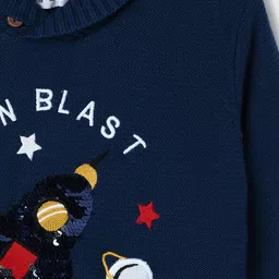 Fame Forever by Lifestyle Boys Blue & Red Printed Cotton Pullover image 2