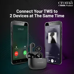 Croma TWS Earbuds with Active Noise Cancellation (IPX5 Water Resistant, Fast Charging, Black) image 4