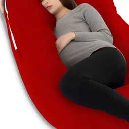 Mom's Moon Red Cotton Lightweight Maternity  G Shaped Pillow-picture-21