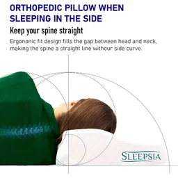 Sleepsia White & Grey Breathable Therapedic Pillow image 3