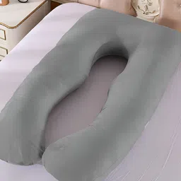 DADDY COOL Grey Fibre Filled Cotton Ultra Soft U Shaped Maternity Pillow image 3
