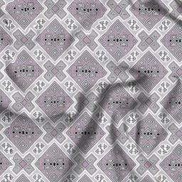 Aura Purple & Grey Geometric Cotton180 TC Double Queen Bedsheet with 2 Pillow Covers image 4