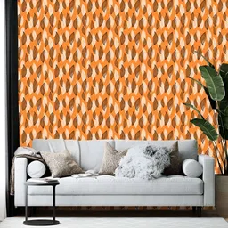 Wallpics Orange Colored Abstract Printed Self Adhesive Wallpaper-picture-26