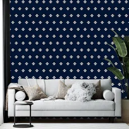 Wallpics Navy Blue & White Printed Self-Adhesive Wallpaper-picture-11