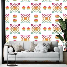 Wallpics White & Pink Floral Printed Self Adhesive Wall Sticker-picture-12