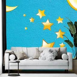 Wallpics Blue & Yellow Abstract Printed Self Adhesive Wall Sticker-picture-11