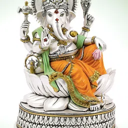 Wallpics White & Yellow Ganesha Printed Wallpaper-picture-33