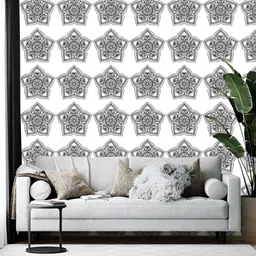 Wallpics White & Black Ethnic Motifs Printed Self-Adhesive Wallpaper-picture-30