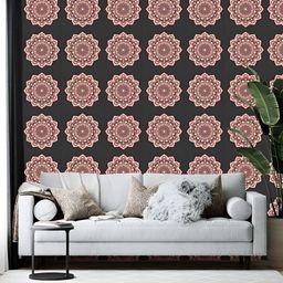 Wallpics Black & Brown Floral Printed Self Adhesive Wall Sticker-picture-2