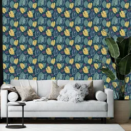 Wallpics Blue & Yellow Abstract Printed Self-adhesive Wallpaper-image-46