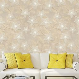 WallDaddy Cream-Coloured Designer Star Flower Wallpaper-picture-47