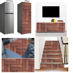 Wallpics Brown Printed Self-Adhesive Wallpaper image 2