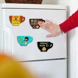 suveharts 4 Pcs Achaaaa Wooden Fridge Magnets image 1