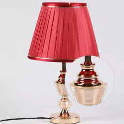 Pink Fabric Shade Table Lamp with Gold Base by The Light Studio image 4