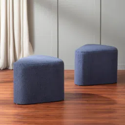 nestroots Toblerone Inspired Fabric Pouffe In Blue Colour (Set Of 2) image 1