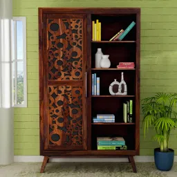 woodsworth from pepperfry Aura Sheesham Wood Book Shelf In Provincial Teak Finish image 2