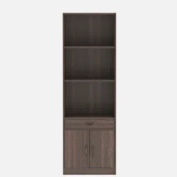 bluewud Seonn Bookshelf in Wenge Finish with drawer image 4