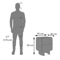 urban ladder Olen Solid Wood Bed Side Table In Danish Walnut Finish image 7