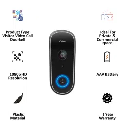 Qubo Wireless Video Door Bell (Person Detection, HCD01, Black) image 3