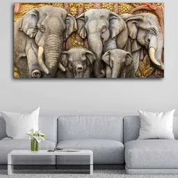vibecrafts Better Eyes Grey Canvas Framed Wildlife Art Print image 2