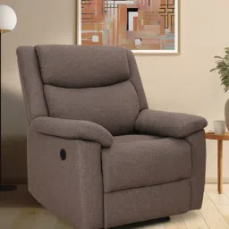 mintwud from pepperfry Spark Fabric 1 Seater Motorised Recliner In Brown Colour-picture-21