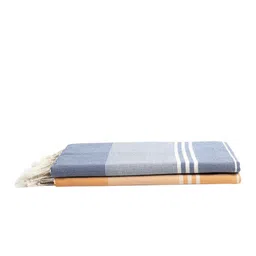 Arrabi Set Of 2 Striped Handwoven 210 GSM Cotton Bath Towels image 4