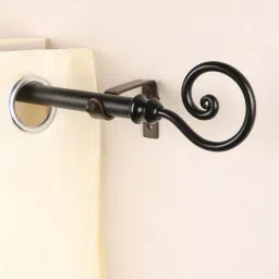 the decor mart Blue Powder Coated Iron Curtain Rod (84 to 144 Inches) With Bracket-picture-33