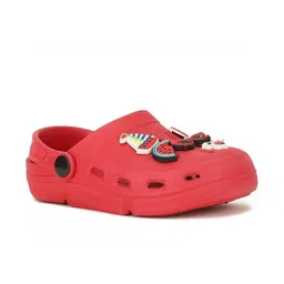 Bata Girls Red & Black Printed Clogs-image-35