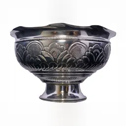 Sigaram Textured German Silver Pooja Flower Bowl-image-23