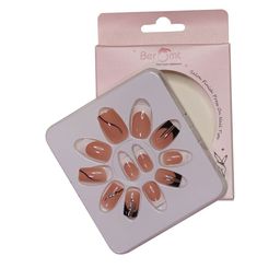 BEROMT 12 Pcs Long-Lasting False French Nails with Kit - Shade 292-picture-26