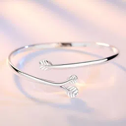 MYKI Women Silver-Plated Cubic Zirconia Kada Bracelet image 1