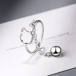 MYKI Silver-Plated Kitty Shape Ring-image-55