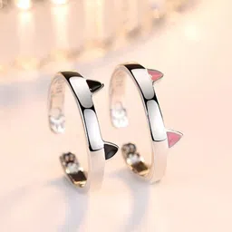 MYKI Women Silver-Plated CZ-Studded Adjustable Finger Ring-picture-23