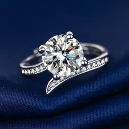 MYKI Women Silver-Plated CZ-Studded Adjustable Ring-picture-12