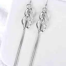 MYKI Silver-Plated Contemporary Drop Earrings-picture-25