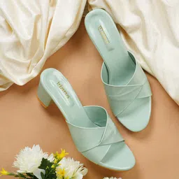 kiana house of fashion Kiana Textured Open Toe Block Heels-picture-15