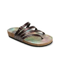 ELLE Textured Strappy Leather Open Toe Flats With Buckle Detail-picture-21