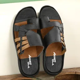 Azzaro Black Men Black & Brown Comfort Sandals-picture-35