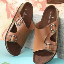 The Roadster Lifestyle Co. Tan Slip-On Comfort Sandals-picture-13