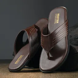 The Roadster Lifestyle Co. Men Brown Textured Slip-On Comfort Sandals-picture-38