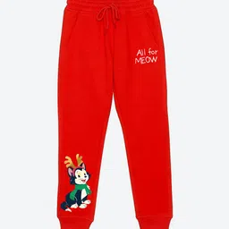 YK Disney Girls Graphic Printed Mid Rise Joggers-image-85