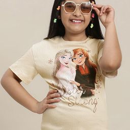 Kids Ville Frozen Printed Pure Cotton  Relaxed Fit T-Shirt-picture-37