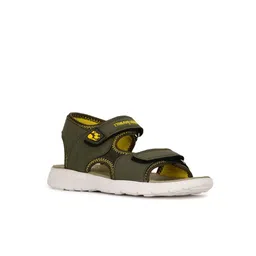 Bubblegummers Boys Olive Green & Yellow Solid Sports Sandals image 1