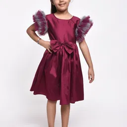 Jelly Jones Girls Maroon Dress-picture-47