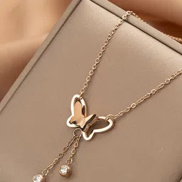 MYKI Rose Gold-Plated Cubic Zirconia Contemporary Pendant-picture-38