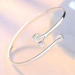 MYKI Women Silver-Plated Cubic Zirconia Kada Bracelet image 2